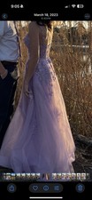 Ellie Wilde Lavender Formal Gown Floral Embellishments Size 4