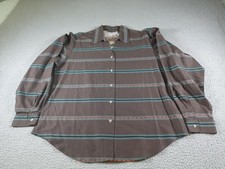 Vintage Roper Western Shirt Mens XL Brown Striped Aztec Cowboy Rodeo Button 90s