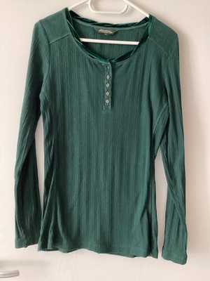 Eddie Bauer Damen Langarm-Shirt, grün, Größe M