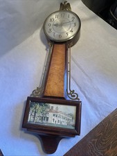TESTED Vintage 1940s Sessions Banjo Wall Clock Mt. Vernon Eagle Corded 22