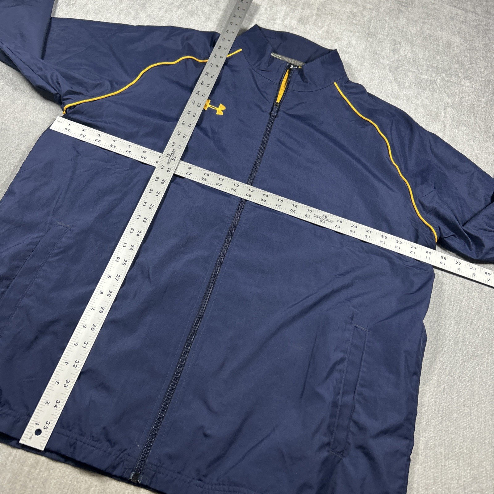 Under Armor Men's Blue Warm-Up Loose Athletic Jacket Size XL Wind Breaker thumbnail 7