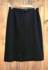 Vintage Pendleton A-Line Black 100 Virgin Wool Midi Skirt Women's Sz. 18 EUC 