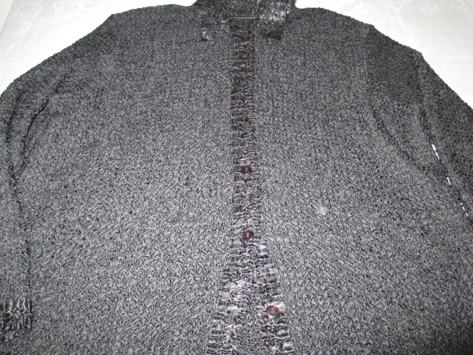 Womens black button down collared long sleeve str… - image 2