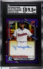 2024 1st Bowman Chrome Yaikel Mijares Purple Refractor Pros. Auto SGC 9.5 /250
