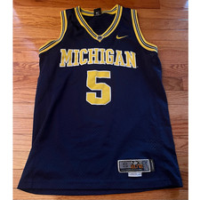 Nike Michigan Wolverines 5 Basketball Jersey Navy/Maize/White Size S- NWOT