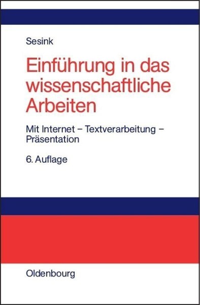 EinfüHrung In Das Wissenschaftliche Arbeiten Werner Sesink-image