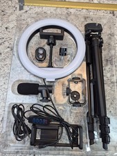 LED Ring Light Kit w/ Tripod Stand, Phone Holder, Microphone, Bluetooth Remote