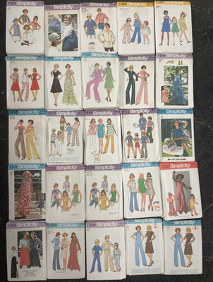 Simplicity Sewing Pattern Lot of 25 Vintage Original Uncut