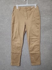 GAP Downtown Khaki Pants Womens 12 Tall Light Brown Stretch