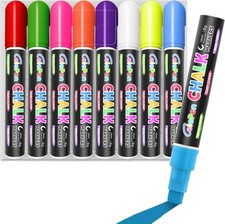 Celepen Window Chalk Markers for Cars Glass Washable, 8 Colors Jumbo Liquid Chal