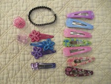 Girls Hair Accessories/Barrette Assortment 13 Clips  Hair Tie 