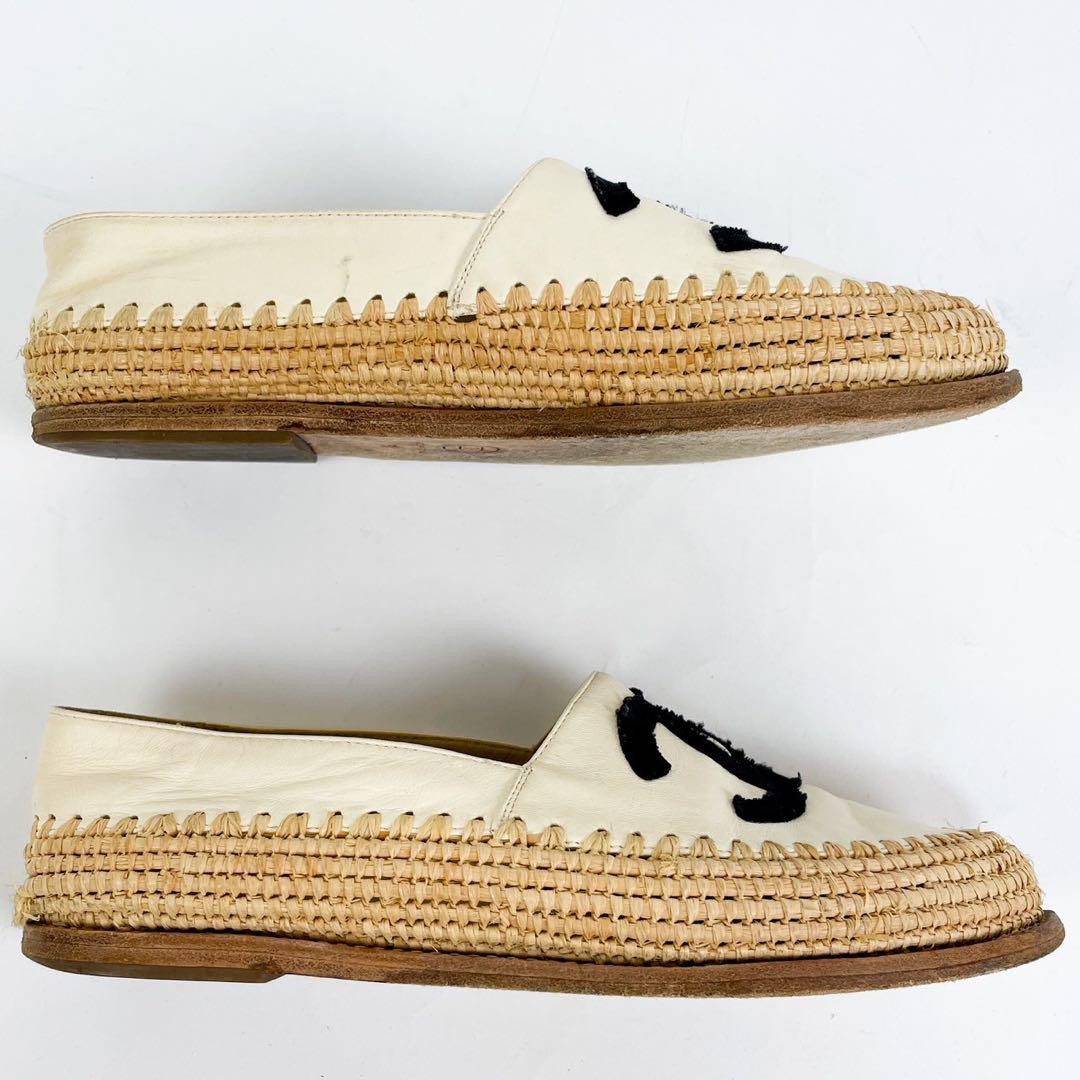 Chanel Slip On Shoes Bicolor Leather With Coco Mark Size 36 US About6 For Women thumbnail 7