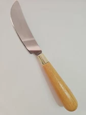 Nut Butter Cheese Spreader Wood Handle Stainless Steel 3.75" Blade 7.5" Total 