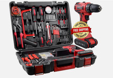 Herramientas Con 21V Taladro Inalambrico Caja Llaves Mecanicas Kit De 112 Piezas