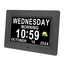 Digital Calendar Dementia Alarm Clock with Day and Date for Elderly - 15 Alar...