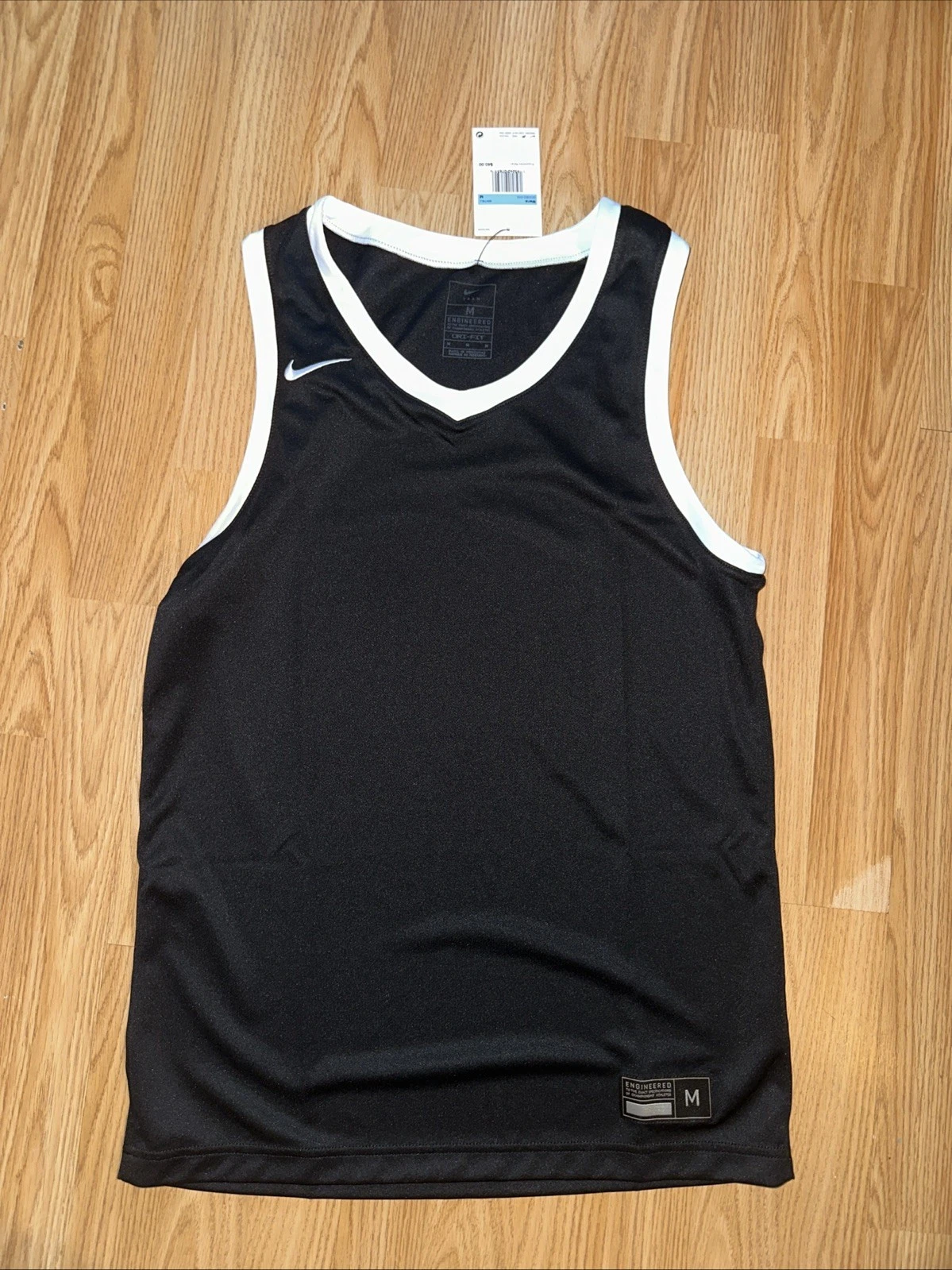 Nike Team Mens Med Dri-FIT Basketball Jersey Black White NWT