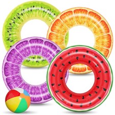 Jasonwell Inflatable Pool Floats Kids - Floaties Pool Tubes Swim Rings Fruit Wat