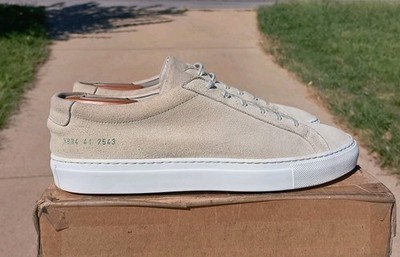 Common Projects Low 41EU 8/8.5 US Mens Gray Suede 3834 COA EUC $450