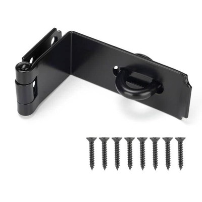 Door Hasp Latch 90 Degree, 7-3/4'' Extra Thick Heavy Duty Steel Safety Gate Door