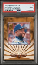 1997 DONRUSS ELITE PASSING THE TORCH #6 A.JONES/K.PUCKETT 410/1500 PSA 9