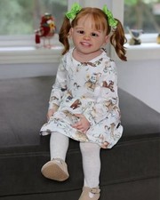 30in Sweet Reborn Baby Girl Doll Rooted Hair Toddler Kids Birthday XMAS Gift Toy
