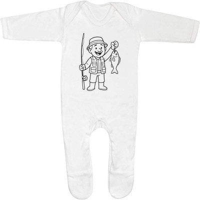 'Happy Fisherman Catch' Baby Romper Jumpsuits / Sleep suits (SS054762)