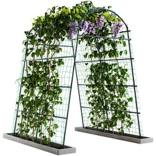 Garden Arch Trellis 88in Tall Stainless Steel Tunnel Vegetable Trellis w PE