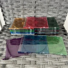 CD Jewel Cases Slim 25 Multicolor Set Protectors Pre-owned Very Good