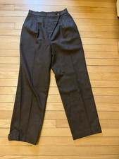 VINTAGE Brown Wool High Waisted Trousers Women's Size 8