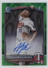2025 Bowman Chrome Prospect Green Lava Refractor 67/99 Andrew Morris Auto 0ok8