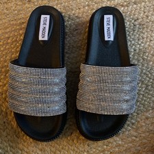 Steve Madden Women's Sandals Size 5 Silver Glitter front