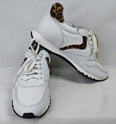 VOILE BLANCHE   WOMEN'S LEATHER COMFORT SUMMER FASHION Leopard SNEAKERS Sz 39