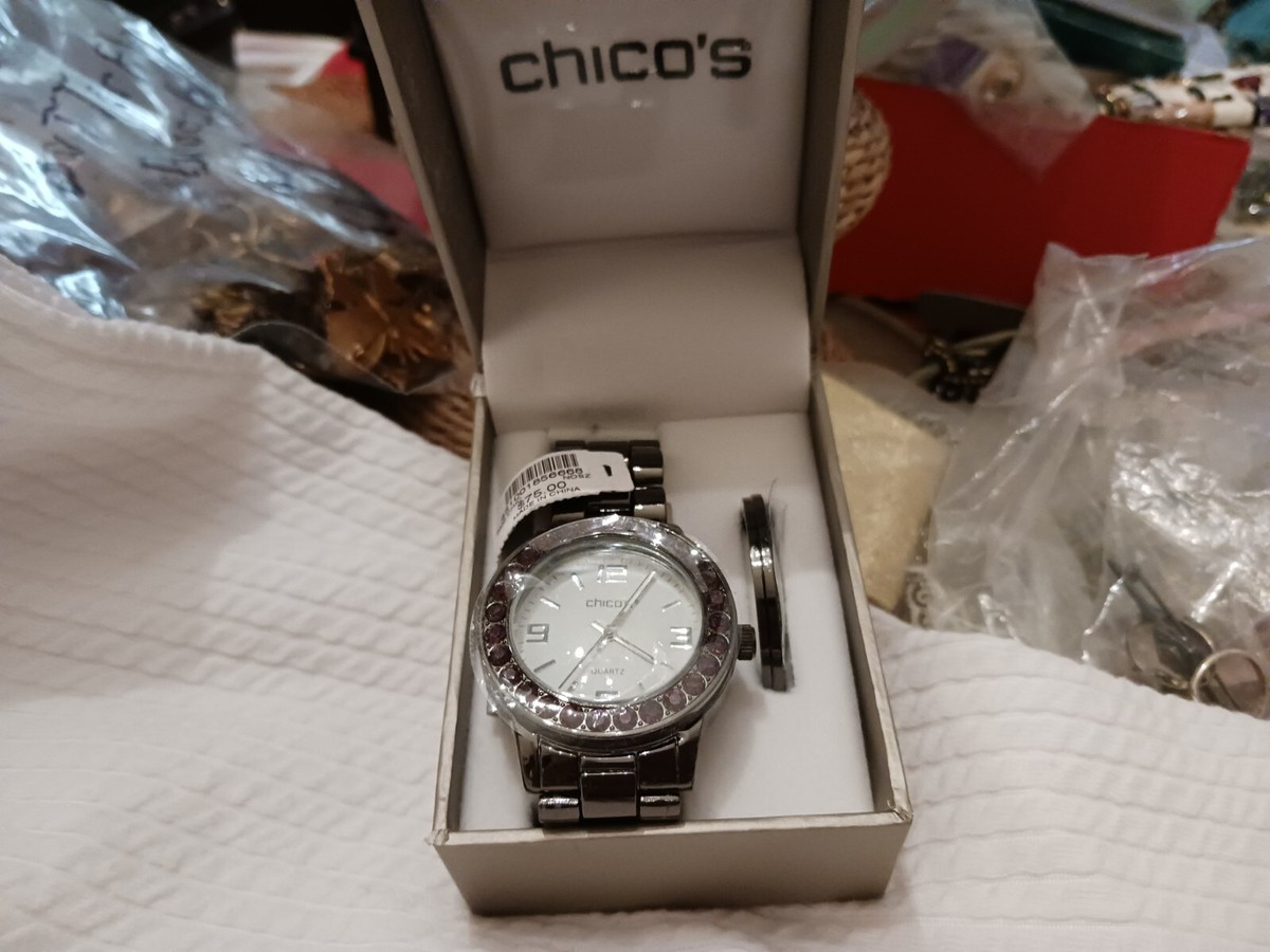 CHICOS Womens Watch, Extra Bezel, Graphite, New In Box | eBay