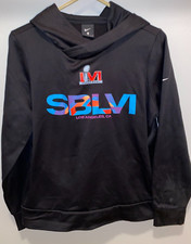 NFL SUPER BOWL LVI NIKE Hoodie Women's L Black Los Angeles RAMS Fleece Therma