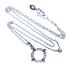 925 sterling silver lab grown diamond .17ct circle pendant necklace ship wheel — photo 4