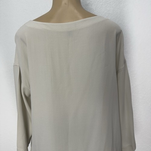 Eileen Fisher Beige 100% Silk Dolman Sleeve Tunic Shirt Womens Size M Casual Top - Picture 7 of 15