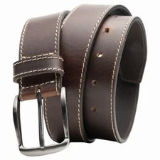 Millennial Edge Brown Leather Belt by Nickel Zero® | Nickel Free Buckle
