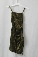 Women' Ruched Lip Dress - Wild Fable™ Size S Velvet Like Material -- Olive Green
