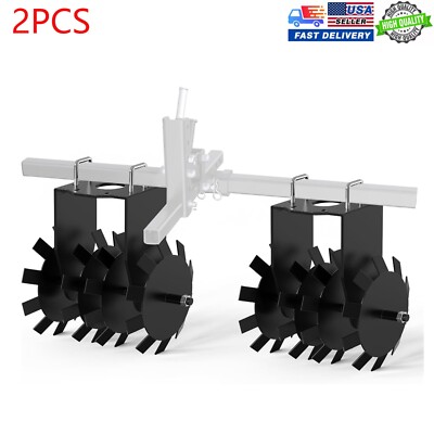 2PCS Disc Harrow Implements ATV Food Plot Equipment w/ Adjustable Depth Settings