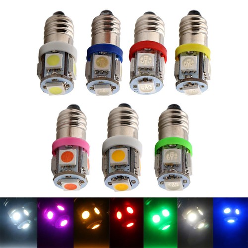 10Pcs 12V E10 LED 5050 5 SMD Screw Led Bulb Light Lamp Torch Bike Bicycle Light