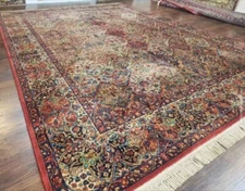 VINTAGE AUTHENTIC KARASTAN KIRMAN MULTI_COLOR PANEL PATTERN #717 RUG 10' x 14'