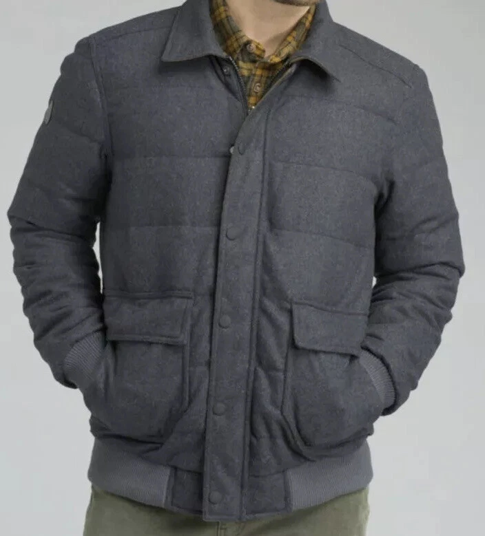 New $229 Prana Men’s B-Side Wool And Down Jacket. Reversible Insulated Medium