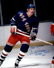 Anders Hedberg Signed & Inscribed New York Rangers 8x10 Photo