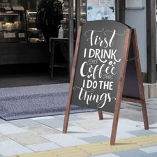 Wooden A-Frame Chalkboard Sign Sidewalk Blackboard Wedding Restaurant Business