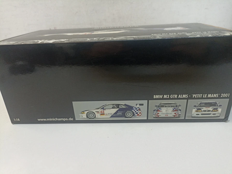 Bmw M3 GTr Alms Petit Le Mans 2001 Minichamps Muller 43 Diescast Sc 1/18-Y1-H19 - Immagine 3 di 4