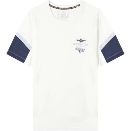 T-shirt Uomo Aeronautica Militare - T-shirt in cotone e mesh riflettente - Bianc - Foto 1 di 3