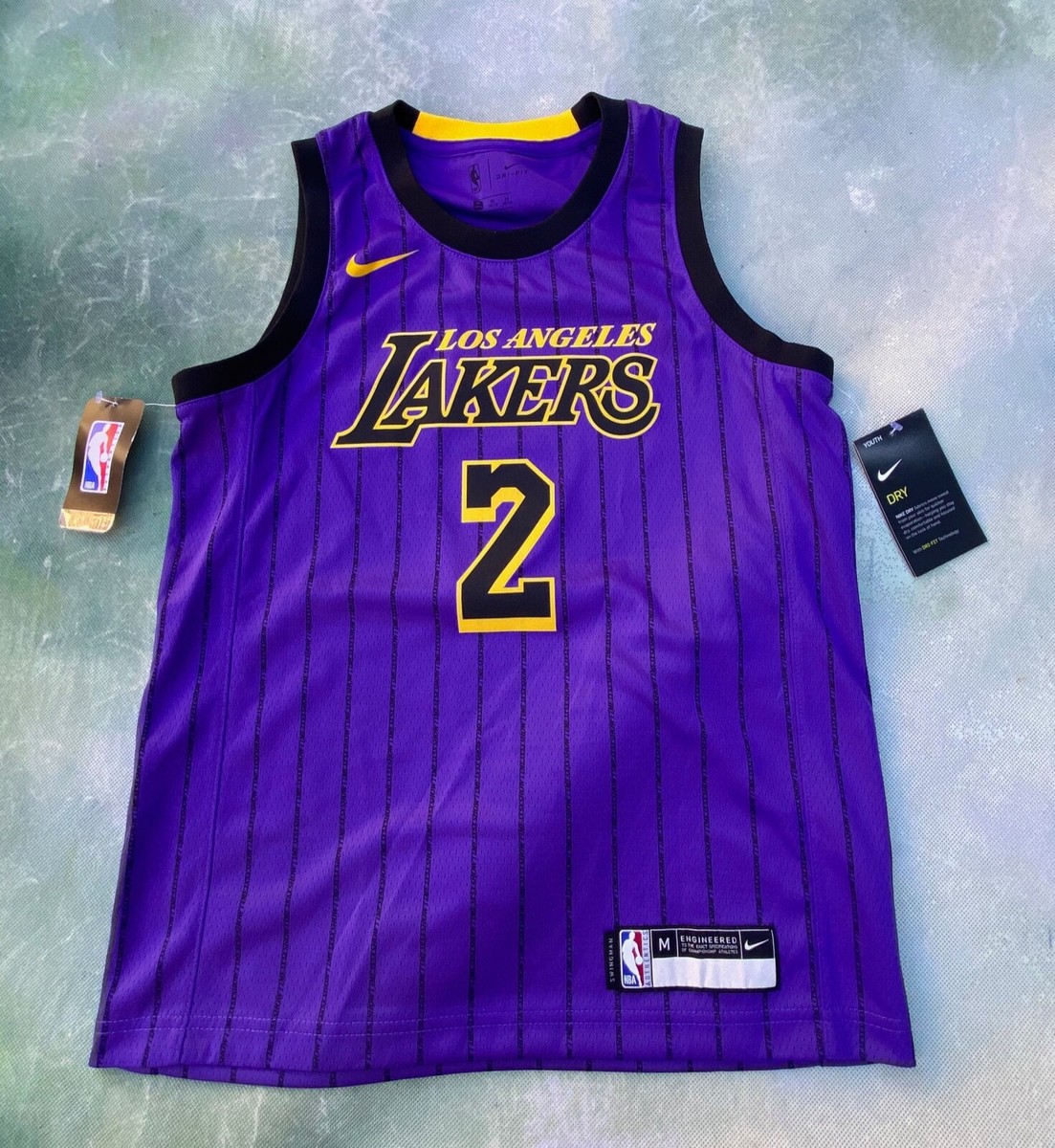 ★新品 NBA BALL ＃2 ロンゾ・ボール　レイカーズ ユニフォーム　シャツ Nike NBA Los Angeles Lakers Lonzo Ball #2 Jersey Size Youth M (10