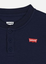 Boys Levi's Long Sleeve Thermal Shirt - Size 6 - Navy Button Front New