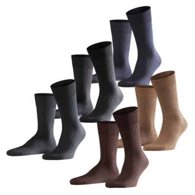 Falke Herren Socken Bristol Pure 3er Pack 39-48 Businesssocken 91% Schurwolle
