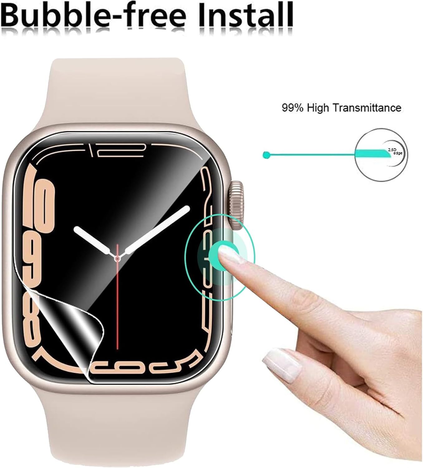 3X 3D Hydrogel Folie für Apple Watch Series 9 8 7 6 5 4 Ultra 2 Schutz